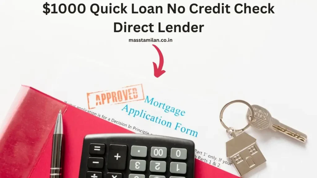 $1000 Quick Loan No Credit Check Direct Lender